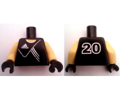 Torso Soccer Adidas Logo Black No. 20 Pattern (Stickers) / Yellow Arms / Black Hands