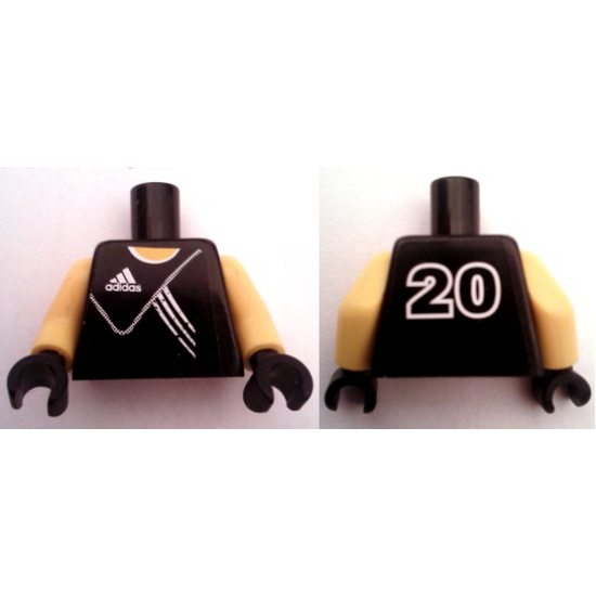 Torso Soccer Adidas Logo Black No. 20 Pattern (Stickers) / Yellow Arms / Black Hands