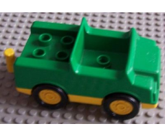 Duplo, Vehicle Car with 2 x 2 Studs in Bed, 1 Stud in Cab and Yellow Base