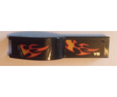 Vehicle, Mudguard 1 x 4 1/2 with Headlights and Flames Pattern Model Left Side (Stickers) - Set 7802