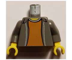 Torso Spider-Man Open Jacket with Collar and Dark Orange Shirt Pattern / Dark Gray Arms / Yellow Hands