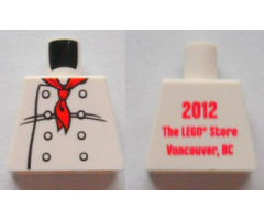 Torso Chef with 8 Buttons, Long Red Neckerchief Front, 2012 The LEGO Store Vancouver, BC Back Pattern