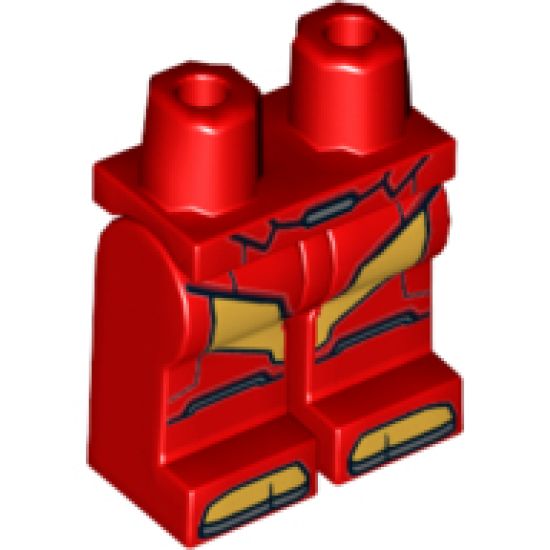 Hips and Legs with Iron Man Gold Armor Plates, Silver Knee Plates and Gold Boot Tips Pattern