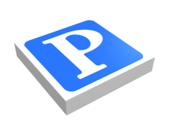 Tile 2 x 2 with Capital Letter P on Blue Background Pattern