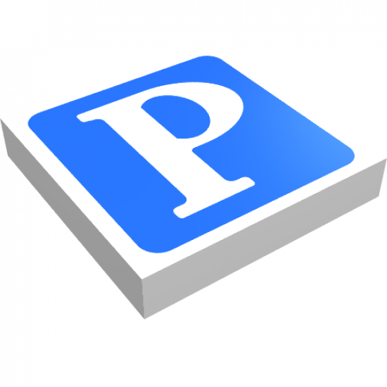 Tile 2 x 2 with Capital Letter P on Blue Background Pattern