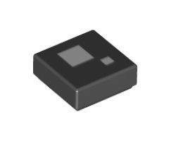 Tile 1 x 1 with 2 White Squares Pattern (BrickHeadz Square Eye)