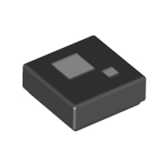 Tile 1 x 1 with 2 White Squares Pattern (BrickHeadz Square Eye)