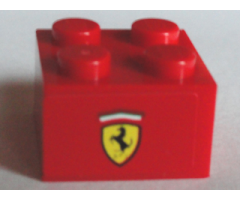 Brick 2 x 2 with Ferrari Logo Pattern on Both Sides (Stickers) - Set 75913