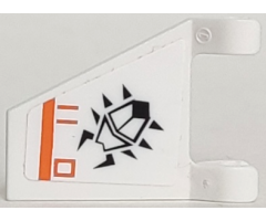 Flag 2 x 2 Trapezoid with Black Scarab and Orange Line and Symbols Pattern, Model Left (Sticker) - Set 7693