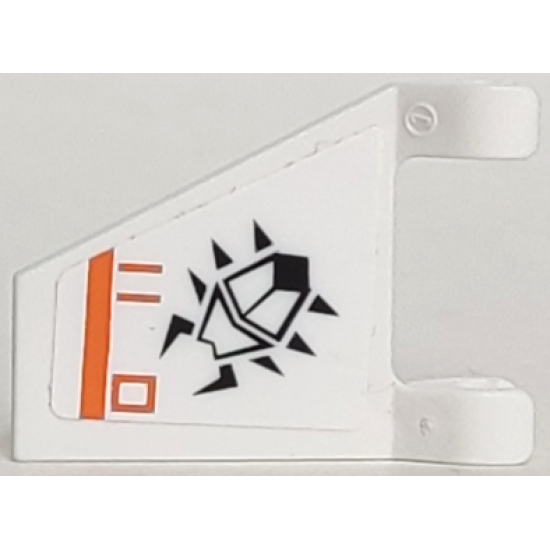 Flag 2 x 2 Trapezoid with Black Scarab and Orange Line and Symbols Pattern, Model Left (Sticker) - Set 7693