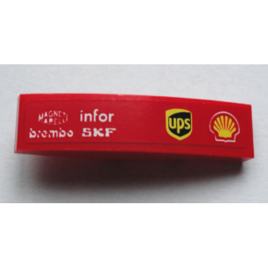 Slope, Curved 4 x 1 with 'MAGNETI MARELLI', 'brembo', 'infor', 'SKF' and ups and Shell Logos Pattern Model Right Side (Sticker) - Set 75913