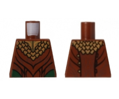 Torso LotR Gold Ruffled Shirt, Reddish Brown Layered Pattern