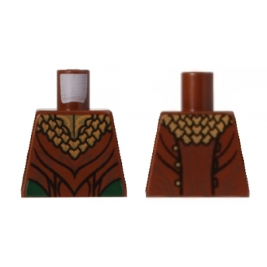 Torso LotR Gold Ruffled Shirt, Reddish Brown Layered Pattern