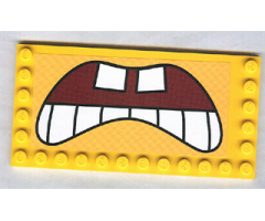 Tile, Modified 6 x 12 with Studs on Edges with SpongeBob SquarePants Open Mouth, Bottom Teeth Pattern (Sticker) - Set 3826