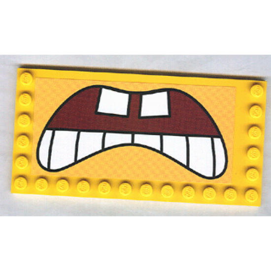 Tile, Modified 6 x 12 with Studs on Edges with SpongeBob SquarePants Open Mouth, Bottom Teeth Pattern (Sticker) - Set 3826