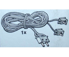 Electric, Wire 12V / 4.5V with two 1-prong connectors and one 2-prong connector without middle pin, 190 Studs Long