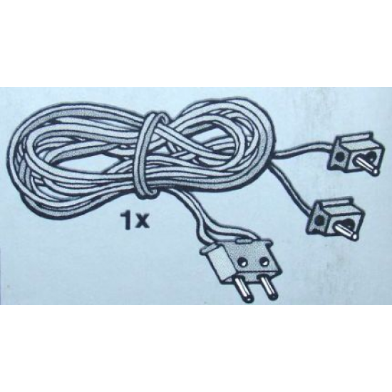 Electric, Wire 12V / 4.5V with two 1-prong connectors and one 2-prong connector without middle pin, 190 Studs Long