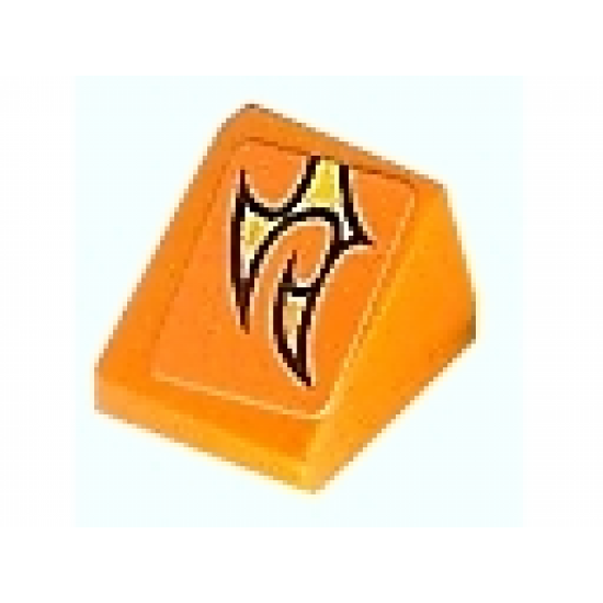 Slope 30 1 x 1 x 2/3 with Orange Flame Pattern Model Left (Sticker) - Set 8135
