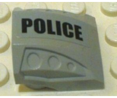 Slope, Curved 2 x 2 with 3 Side Ports Recessed with Black 'POLICE' Pattern Model Left (Sticker) - Set 7899