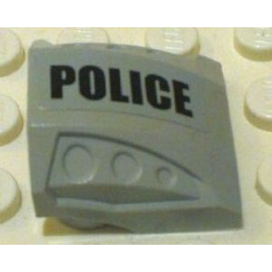 Slope, Curved 2 x 2 with 3 Side Ports Recessed with Black 'POLICE' Pattern Model Left (Sticker) - Set 7899