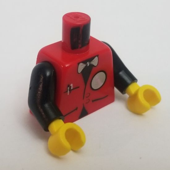 Torso Infomaniac with Bow Tie and Reverse-Italicized i Logo Pattern / Black Arms / Yellow Hands