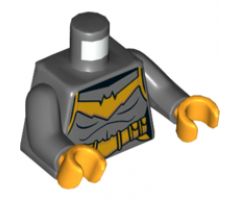 Torso Female Armor, Bright Light Orange Bat, Utility Belt and Backpack Pattern / Dark Bluish Gray Arms / Bright Light Orange Hands