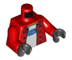 Torso Plaid Flannel Shirt over T-Shirt with Ford Logo Pattern / Red Arms / Black Hands