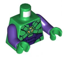 Torso Armor with Lex Luthor Warsuit with Green Hexagon Logo and Dark Purple Plates Pattern / Dark Purple Arms / Green Hands