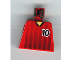 Torso Soccer Black Fading Stripes and No. 10 Front and Back Pattern