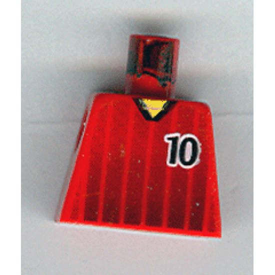 Torso Soccer Black Fading Stripes and No. 10 Front and Back Pattern