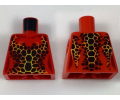 Torso Nexo Knights Female Outline with Black and Orange Scales Pattern