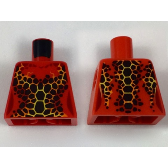 Torso Nexo Knights Female Outline with Black and Orange Scales Pattern