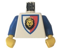 Torso Castle Royal Knights Lion Head on Red/White Shield Pattern / Blue Arms / Yellow Hands