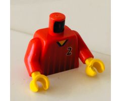 Torso Soccer Black Fading Stripes and No. 5 Front and Back Pattern / Red Arms / Yellow Hands