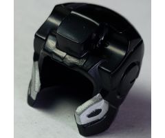 Minifigure, Headgear Helmet Space with Open Face and Top Hinge with Silver Edges with Black Marks Pattern (War Machine)