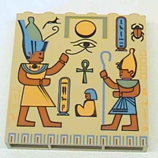 Brick 1 x 6 x 5 with Hieroglyphs and Minifigure Pattern