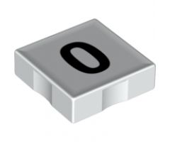Duplo, Tile 2 x 2 with Black Number 0 Pattern
