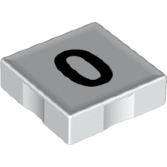 Duplo, Tile 2 x 2 with Black Number 0 Pattern