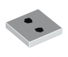 Tile 2 x 2 with 2 Black Hexagons Pattern (BrickHeadz Olaf Abdomen)