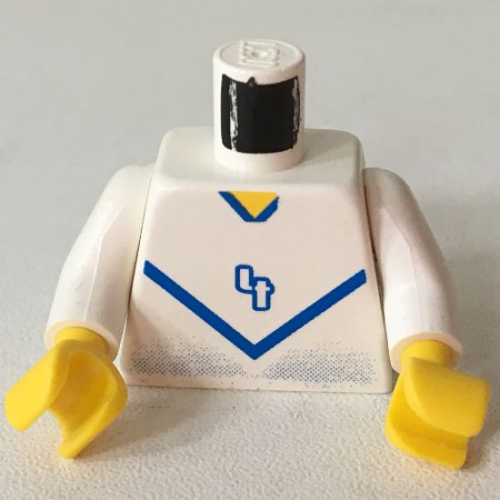 Torso Soccer Blue Chevron and No. 8 Front and Back Pattern / White Arms / Yellow Hands
