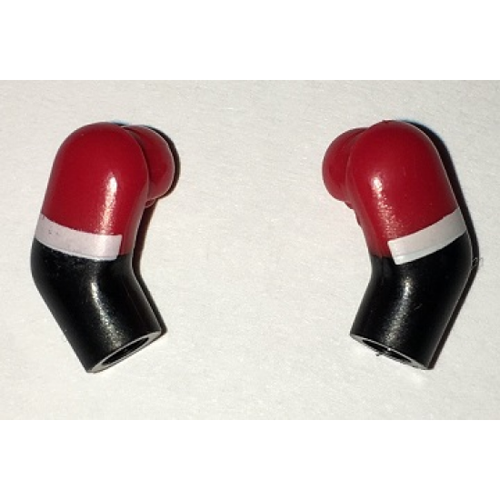 Arm, (Matching Left and Right) Pair with Red Short Sleeves and White Cuffs Pattern