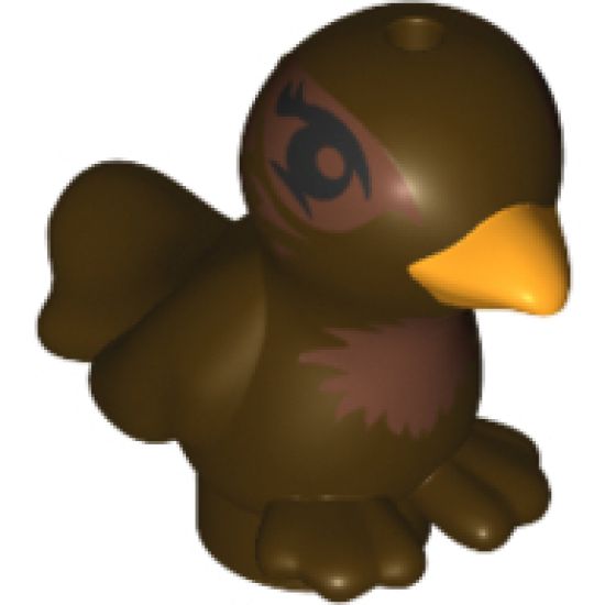Animal, Air Bird Friends / Elves with Bright Light Orange Beak and Copper Chest and Eyes Pattern
