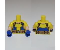 Torso T-Shirt with Blue Side Panels and Utility Belt with 'T' Buckle Pattern / Light Nougat Arms with Yellow Short Sleeves Pattern / Blue Hands