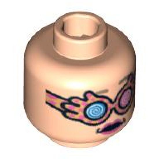 Minifigure, Head Dual Sided Female, Dark Pink Lips, Spectrespecs / No Spectrespecs Pattern (HP Luna) - Blocked Open Stud