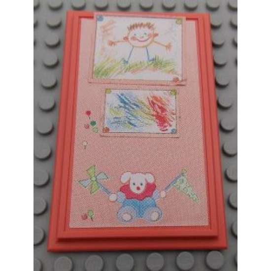 Scala Wall, Panel 6 x 10 with Bulletin Board and Crayon Drawings Pattern (Stickers) - Set 3241