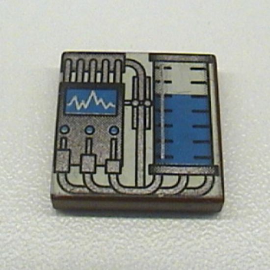 Tile 2 x 2 with Graduated Cylinder and Graph, Blue Pattern (SW Vaporator)