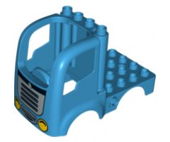 Duplo, Vehicle Car Body Truck 4 x 4 Flatbed with 4 Top Studs, Grille and Headlights Pattern