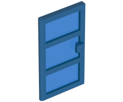 Door 1 x 4 x 6 with 3 Panes with Trans-Dark Blue Glass