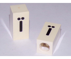 Tile, Modified 1 x 2 x 5/6 with Stud Hole in End and Black 'ï' Lower Case Pattern