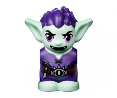 Body / Head Goblin with Pointed Ears, Dark Purple Spiked Hair and Tunic with Utility Belt with Goblin Eye Buckle, Hammer and Nails Pattern